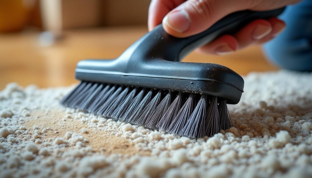 Conseils pour retirer la poussière incrustée d’un tapis avec une brosse