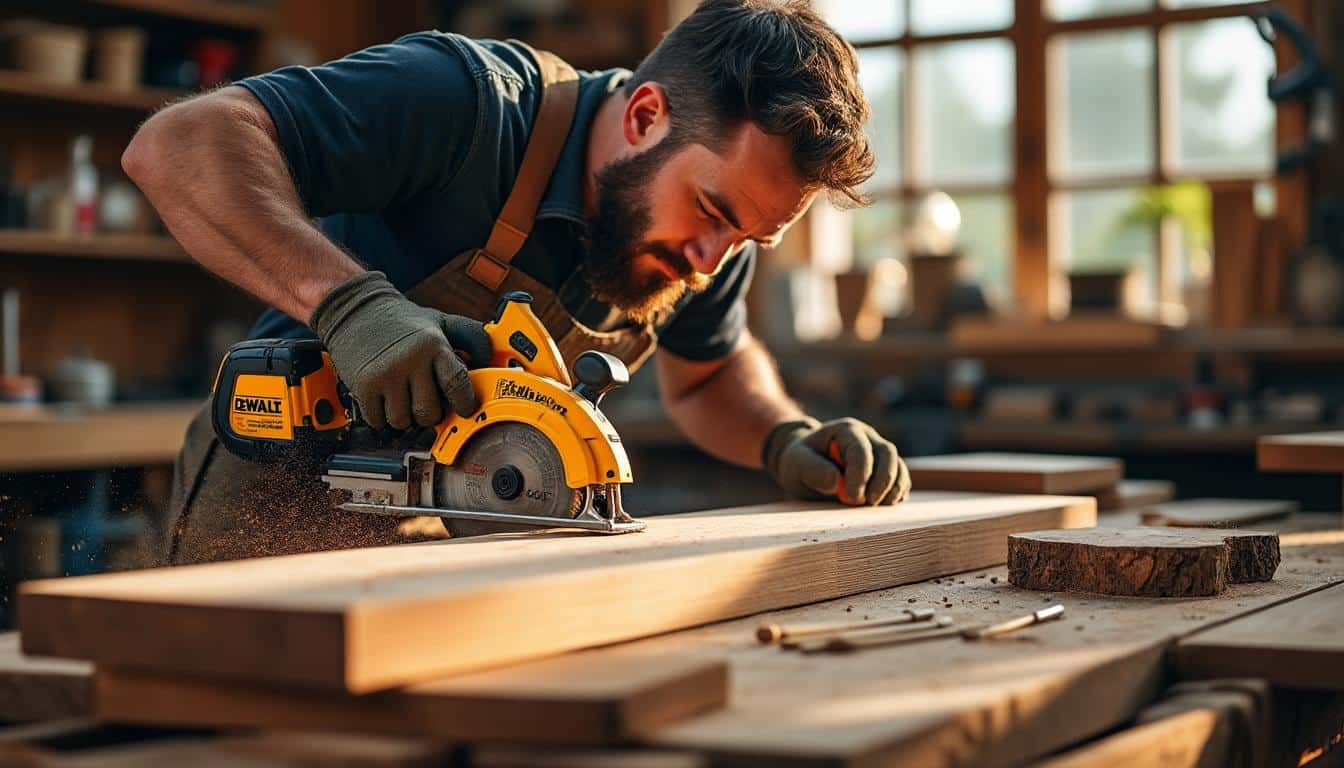 Illustration: Pourquoi choisir une scie plongeante Dewalt pour des découpes précises et sûres ?