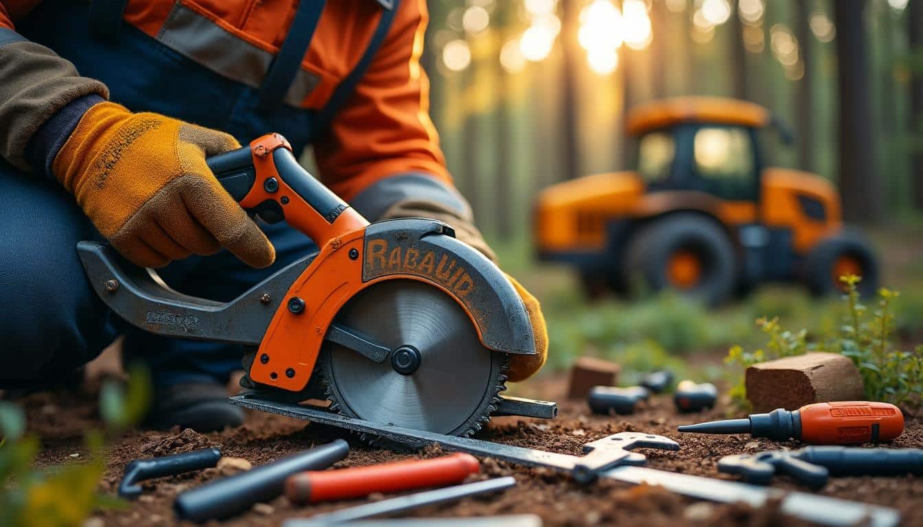 Illustration: Bien entretenir et choisir sa scie circulaire Rabaud adaptée à son matériel forestier